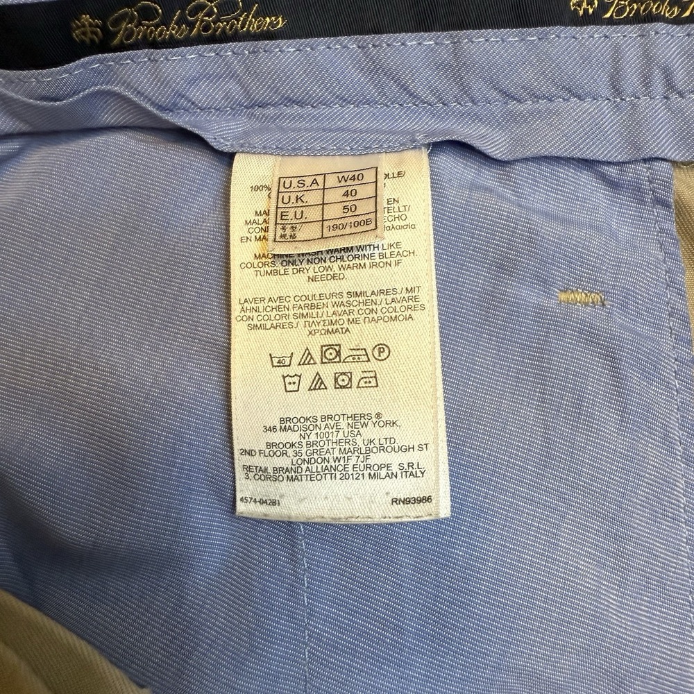 Brooks Brothers Mens Big/Tall Sz 40 Flat Front Chino Khaki Short 9" Inseam - Picture 8 of 8